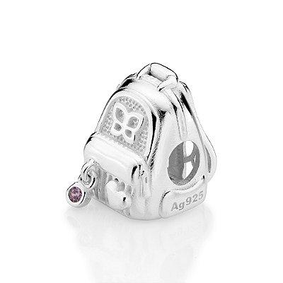BERLOQUE PASSANTE PRATA 925 MOCHILA COM ZIRCÔNIA LILÁS. MED 1,5CM ROMMANEL 840175