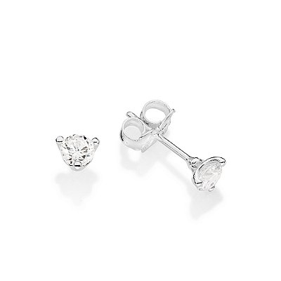 BRINCO SOLITÁRIO PRATA 925 COM ZIRCÔNIA. MED 0,5CM ROMMANEL 820286