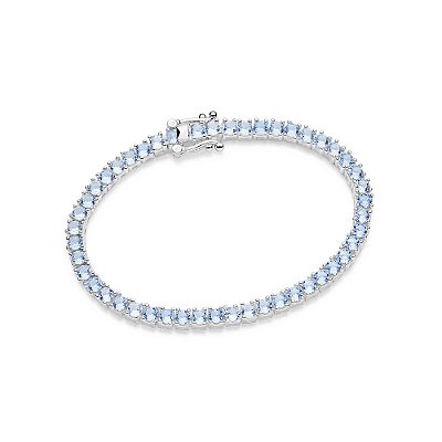 PULSEIRA RIVIERA PRATA 925 COM ZIRCÔNIAS AZUL CLARO. MED 16CM ROMMANEL 850093