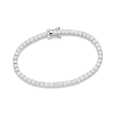 PULSEIRA RIVIERA PRATA 925 COM ZIRCÔNIAS. MED 17CM ROMMANEL 850104