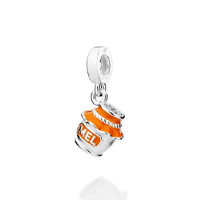 BERLOQUE POTE DE MEL PRATA 925 COM RESINA LARANJA. MED 2CM ROMMANEL 840284