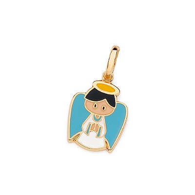 PINGENTE ANJO GABRIEL FOLHEADO A OURO COM APLIQUE DE RESINA. MED 2,3CM ROMMANEL 542912