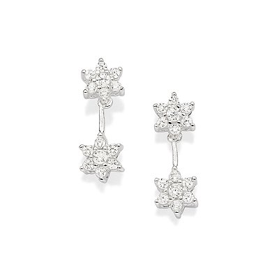 BRINCO PRATA 925 FLORES COM ZIRCÔNIAS. MED 1,7CM ROMMANEL 820241