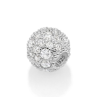BERLOQUE STOPPER SEPARADOR PRATA 925 COM ZIRCÔNIAS. MED 1,3CM ROMMANEL 840203