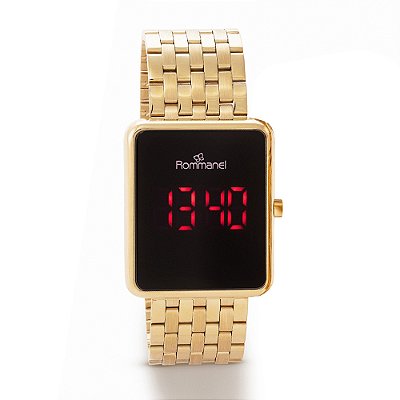 RELÓGIO DIGITAL LED DOURADO ROMMANEL 650075