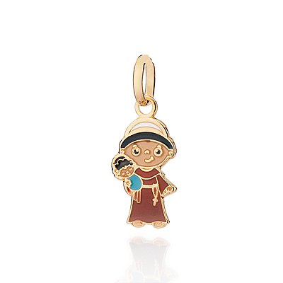 PINGENTE FOLHEADO A OURO SANTO ANTÔNIO COM APLICAÇÃO DE RESINA. MED 2,3CM ROMMANEL 542923