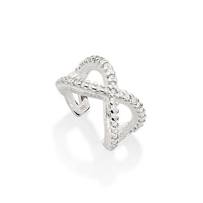 PIERCING DE PRESSÃO INFINITO PRATA 925 COM ZIRCÔNIAS. MED 1,4CM ROMMANEL 820206