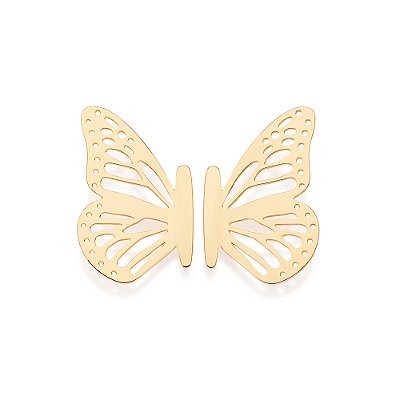 BRINCO BORBOLETA VAZADA FOLHEADO A OURO. MED 2,90CM ROMMANEL 527538