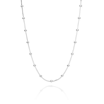 GARGANTILHA BOLAS PRATA 925. MED 45CM ROMMANEL 830137