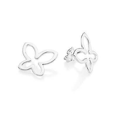 BRINCO BORBOLETA VAZADA PRATA 925. MED 1,7CM ROMMANEL 820284