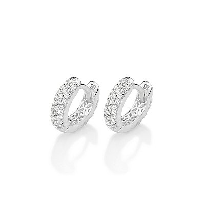 ARGOLA PRATA 925 COM ZIRCÔNIAS. MED 1,3CM ROMMANEL 820297