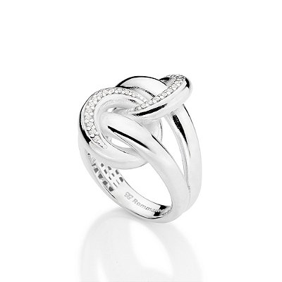 MAXI ANEL PRATA 925 CIRCULOS ENTRELAÇADOS COM ZIRCÔNIAS ROMMANEL 810379