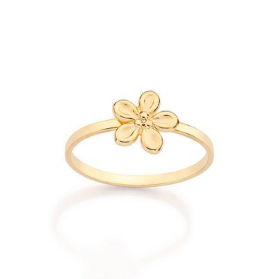 ANEL SKINNY FOLHEADO A OURO FLOR ROMMANEL 513573