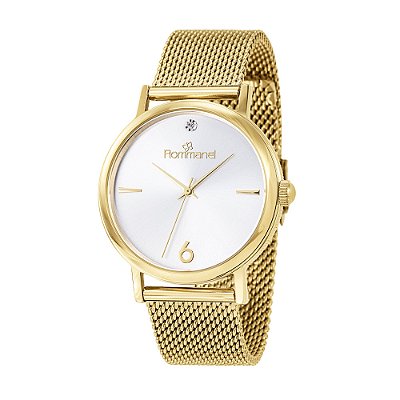 RELÓGIO ANALÓGICO SOCIAL DOURADO ROMMANEL 650132