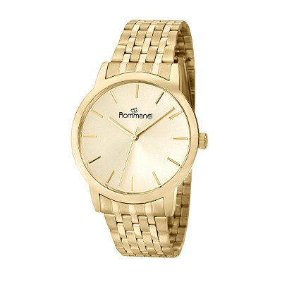 RELÓGIO ANALÓGICO SOCIAL DOURADO ROMMANEL 650145