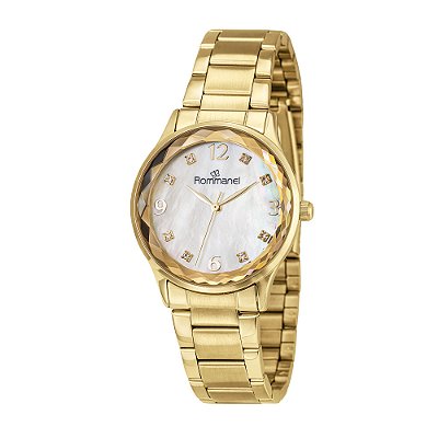 RELÓGIO ANALÓGICO SOCIAL DOURADO ROMMANEL 650152