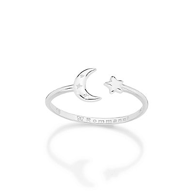 ANEL AJUSTÁVEL PRATA 925 LUA E ESTRELAS ROMMANEL 810385