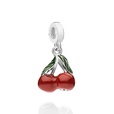 BERLOQUE CEREJAS PRATA 925 COM APLICAÇÃO DE RESINA. MED 2,4CM ROMMANEL 840313