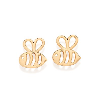 BRINCO FOLHEADO A OURO ABELHA VAZADO. MED 1,2CM ROMMANEL 527618