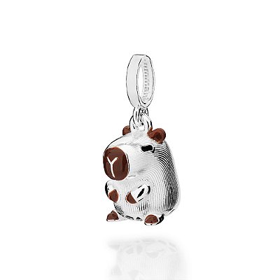 PINGENTE CAPIVARA PRATA 925 COM APLICAÇÃO DE RESINA. MED 2,3CM ROMMANEL 840311