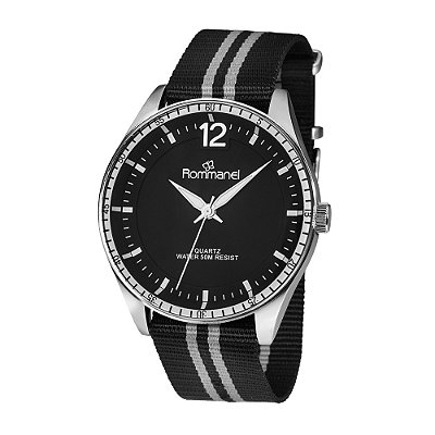 RELÓGIO ANALÓGICO SPORTS DE NYLON PRETO ROMMANEL 650148