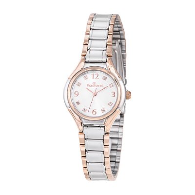 RELÓGIO ANALÓGICO SOCIAL PRATA COM ROSE ROMMANEL 650161