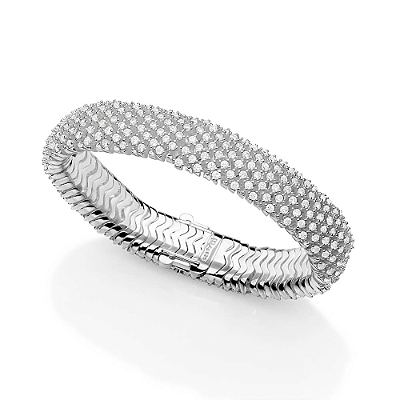 PULSEIRA RIVIERA ANATÔMICA PRATA 925 COM ZIRCÔNIAS. MED 17/18/19CM ROMMANEL ATELIER 850123