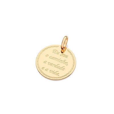 PINGENTE FOLHEADO A OURO 'EU SOU O CAMINHO, A VERDADE E A VIDA'. MED 2,50 ROMMANEL 542969