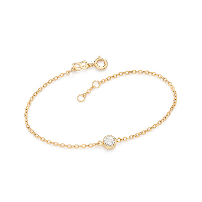 PULSEIRA FOLHEADO A OURO COM ZIRCÔNIA. MED 18CM ROMMANEL 552237
