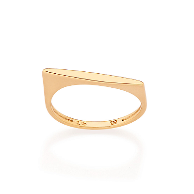 ANEL SKINNY FOLHEADO A OURO ARO QUADRADO ROMMANEL 513617