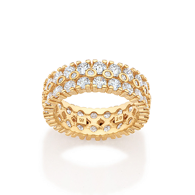 ANEL APARADOR FOLHEADO A OURO COM ZIRCÔNIAS ROMMANEL 513633