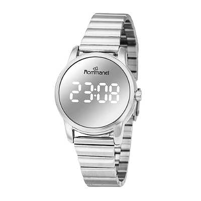 RELÓGIO DIGITAL LED PRATA ROMMANEL 650182