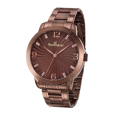 RELÓGIO ANALÓGICO SOCIAL MARROM ROMMANEL 650209