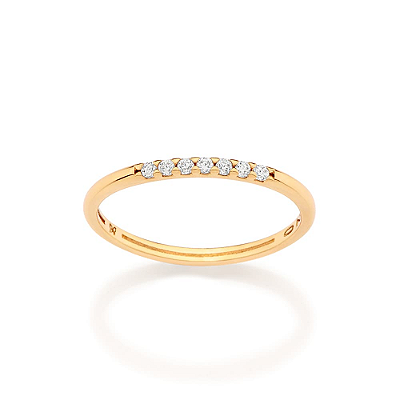 ANEL APARADOR FOLHEADO A OURO COM ZIRCÔNIAS ROMMANEL 513650