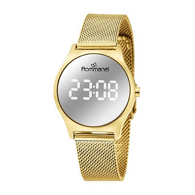 RELÓGIO DIGITAL LED DOURADO ROMMANEL 650183