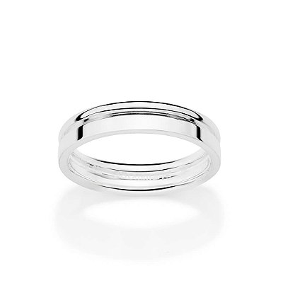 ALIANÇA PRATA 925 COM FRISO ROMMANEL 810392