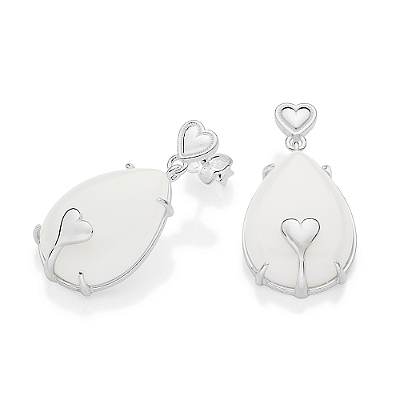 BRINCO GOTA E CORAÇÃO PRATA 925 COM CRISTAIS. MED 2,70CM ROMMANEL 820339