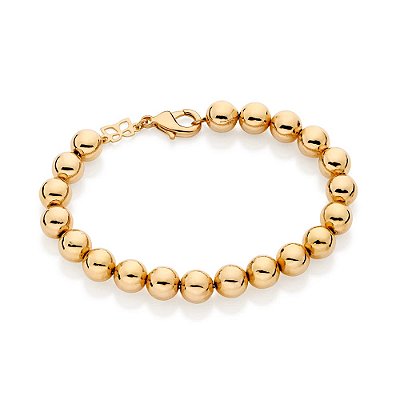 PULSEIRA FOLHEADO A OURO COM BOLAS. MED 19CM ROMMANEL 552244