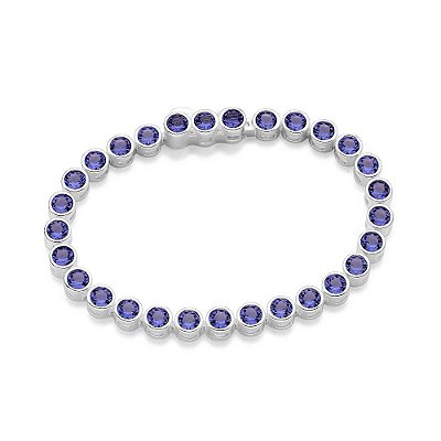 PULSEIRA RIVIERA PRATA 925 COM ZIRCÔNIAS LILÁS. MED 16CM ROMMANEL 850128
