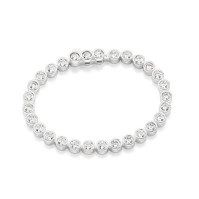 PULSEIRA RIVIERA PRATA 925 COM ZIRCÔNIAS. MED 16CM ROMMANEL 850117