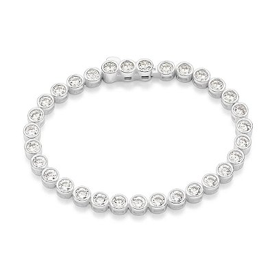 PULSEIRA RIVIERA PRATA 925 COM ZIRCÔNIAS. MED 17CM ROMMANEL 850118