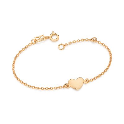 PULSEIRA FOLHEADO A OURO ELO CADEADO COM CORAÇÃO. MED 16CM ROMMANEL 552247