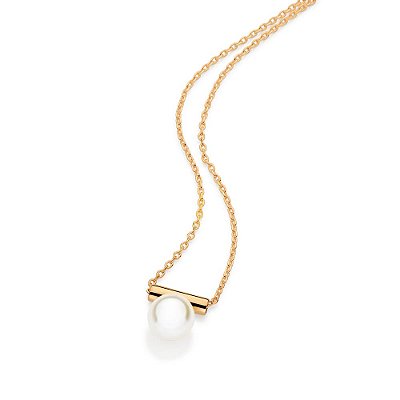 GARGANTILHA FOLHEADO A OURO COM PÉROLA. MED 42CM ROMMANEL 532655