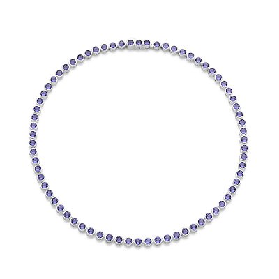 GARGANTILHA RIVIERA PRATA 925 COM ZIRCÔNIAS LILÁS. MED 40CM ROMMANEL 830164