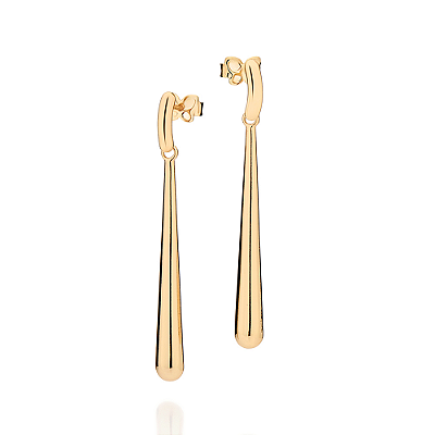 BRINCO GOTA PÊNDULO FOLHEADO A OURO. MED 4,50CM ROMMANEL 527620