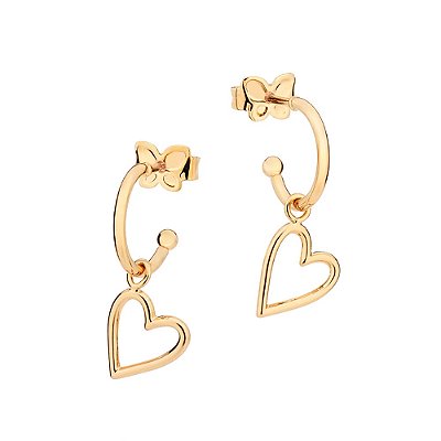 ARGOLA FOLHEADO A OURO CORAÇÃO VAZADO. MED 2,2CM ROMMANEL 527558