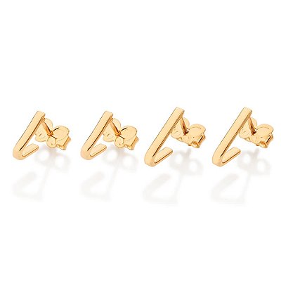 KIT BRINCOS TRIANGULAR FOLHEADO A OURO ROMMANEL 527649