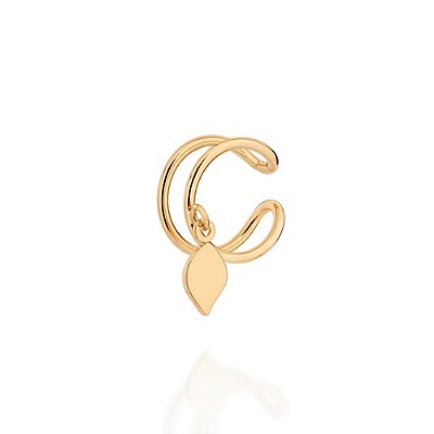 PIERCING DE PRESSÃO ARO DUPLO FOLHEADO A OURO COM ZIRCÔNIAS. MED 2,2CM ROMMANEL 527651