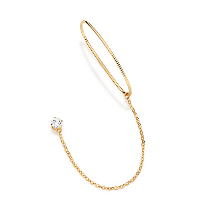 BRINCO EAR WRAP FOLHEADO A OURO COM ZIRCÔNIAS. MED 13,70CM ROMMANEL 527653