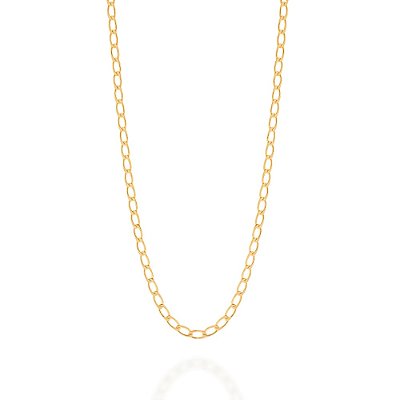 CORDÃO MASCULINO FOLHEADO A OURO FIO GRUMET LAMINADO. MED 60CM ROMMANEL 530312
